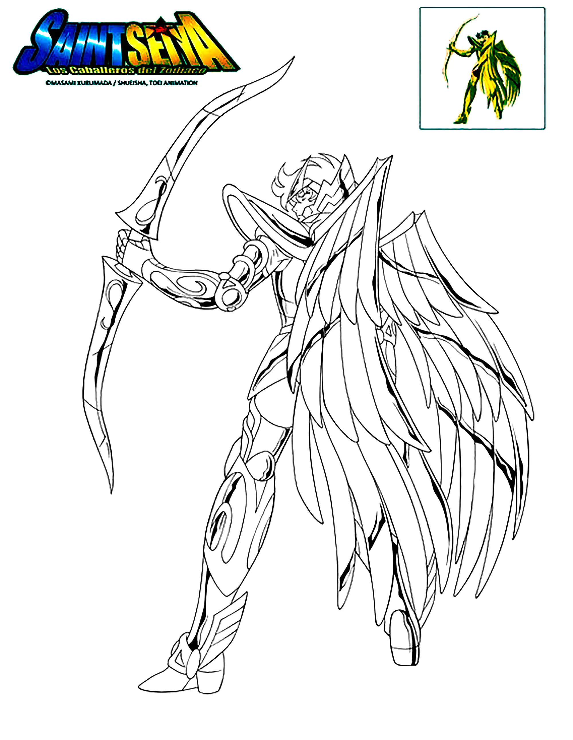 Sagittarius Aiolos (Printable Saint Seiya Coloring Page for Kids)