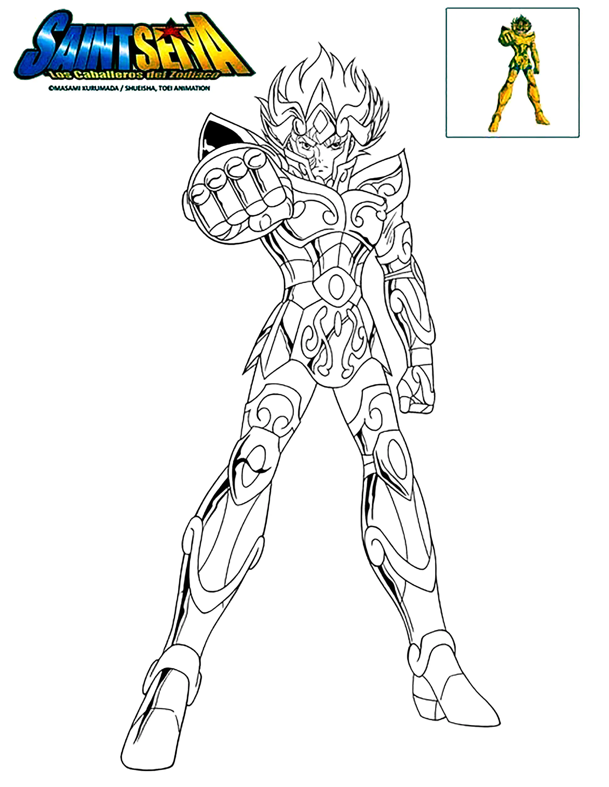 Leo Aiolia (Printable Saint Seiya Coloring Page for Kids)