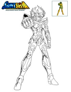 Printable Saint Seiya Coloring Page for Kids : Leo Aiolia