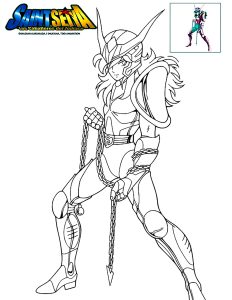 Printable Saint Seiya Coloring Page for Kids : Andromeda Shun