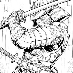 Printable Samurai coloring sheets for Kids