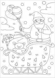 santa coloring pages printable