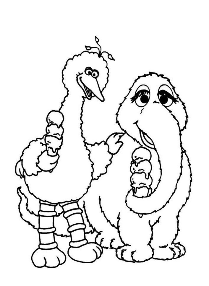 Printable Sesame Street coloring page to print and color for free