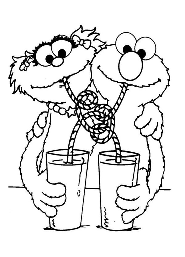 Sesame Street drawing to color, easy for kids