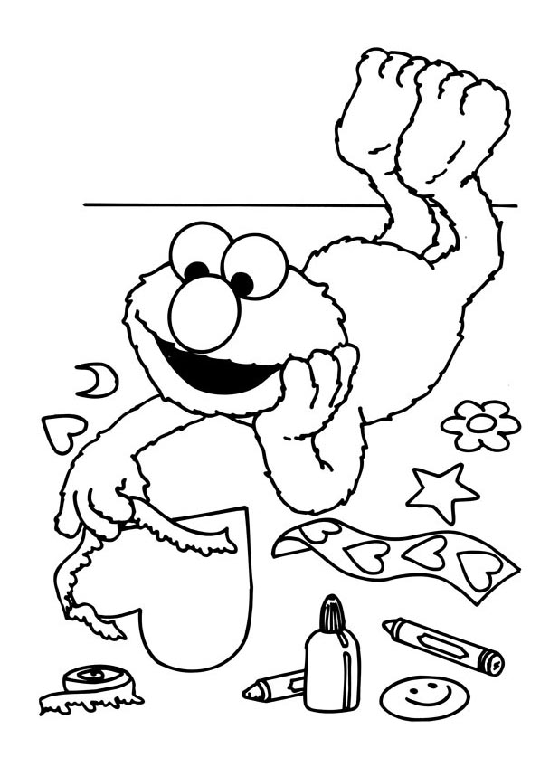Simple Sesame Street coloring page