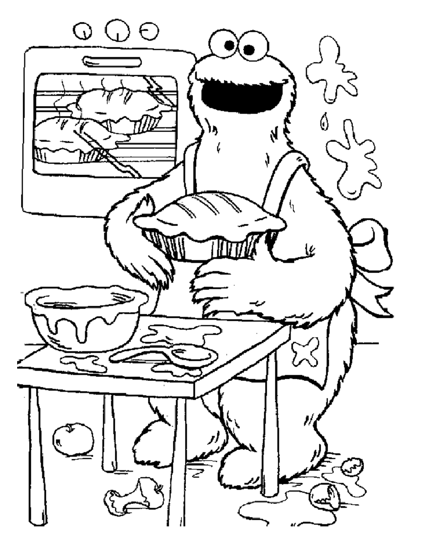 Nice simple Sesame Street coloring pages for kids