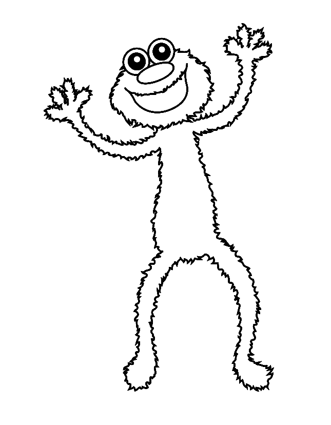 Simple Sesame Street coloring page for kids