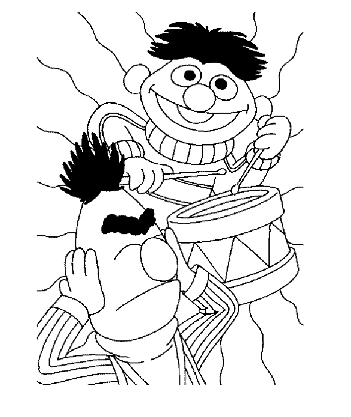 Sesame Street coloring page with few details for kids