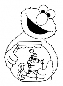 Sesame Street picture to print and color