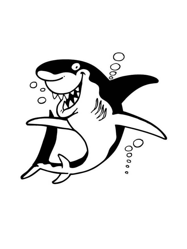 Shark image to print and color