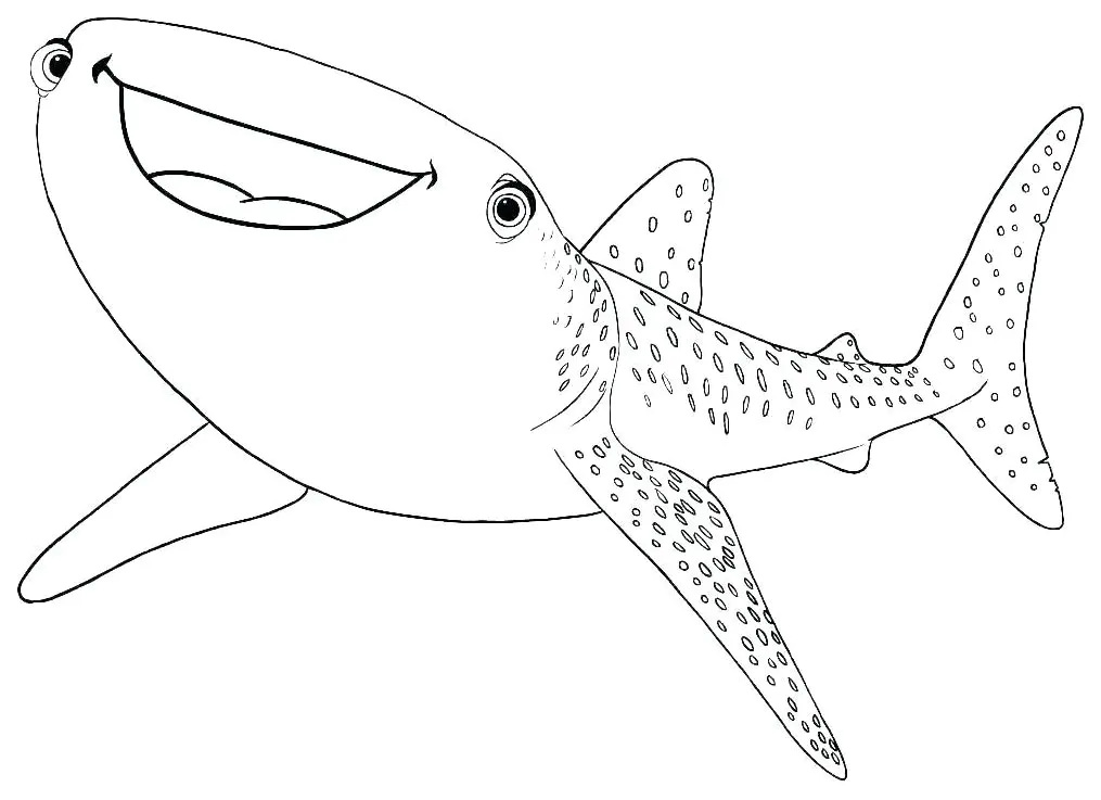 Whale shark (Printable Coloring Page for Kids)