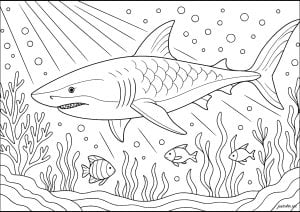 Lord of the Abyss (Shark Coloring Page)