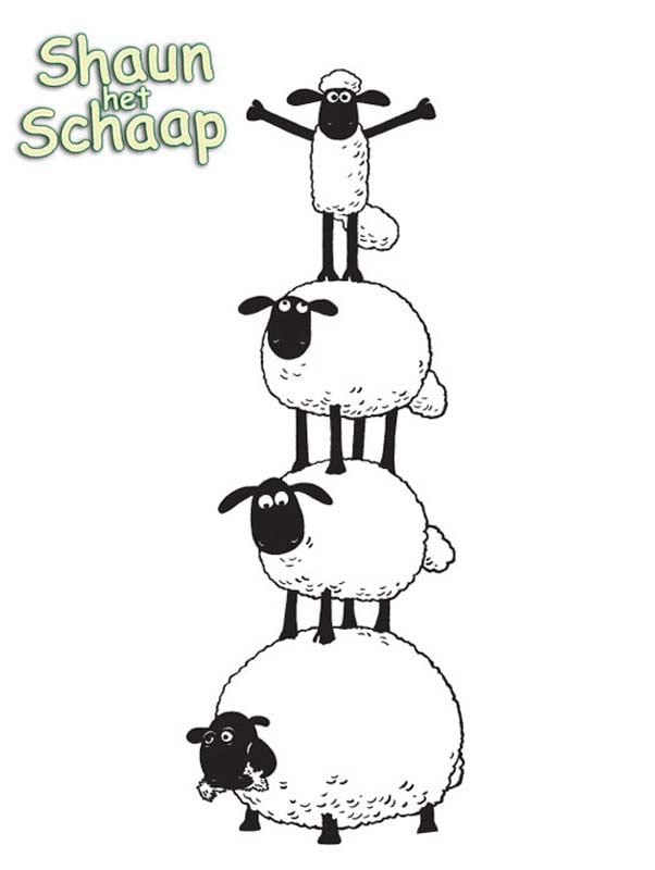 Shaun the sheep image to print and color