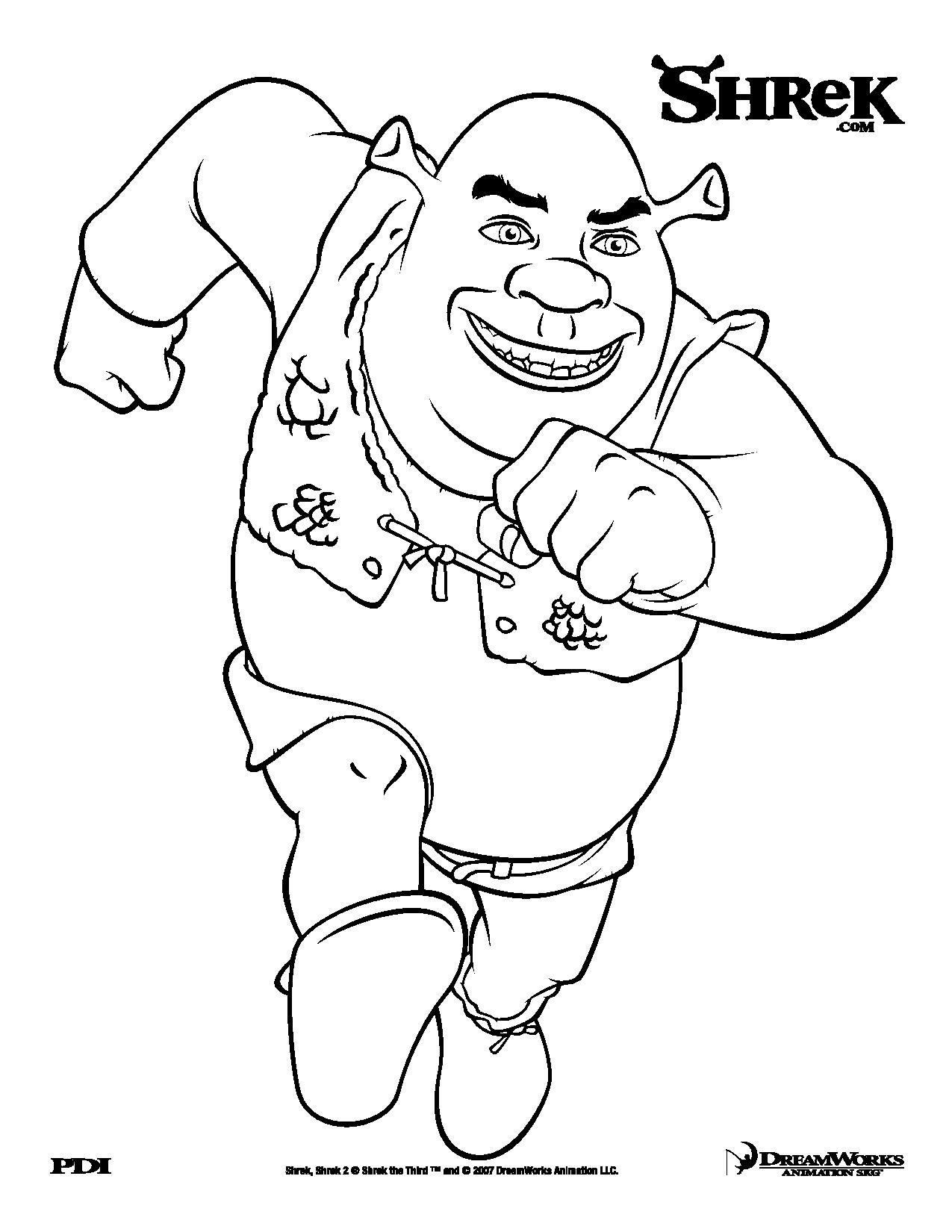 Coloring of Shrek running