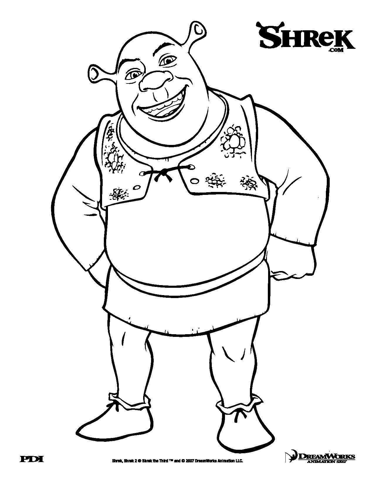 Shrek free to color for children Shrek Kids Coloring Pages