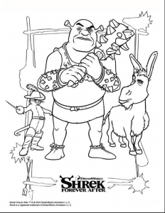 Coloring page shrek to color for kids