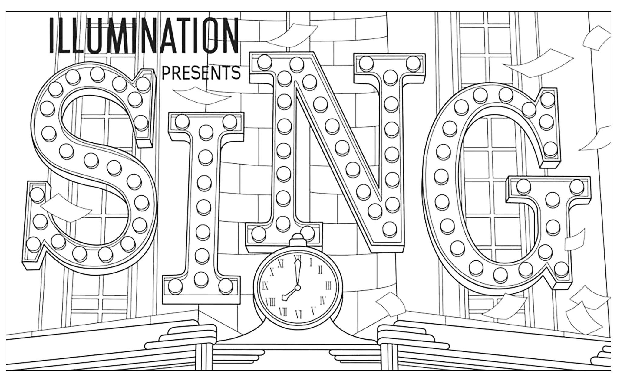 Printable coloring page from Tous en scène (Sing)