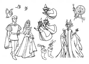 Free Sleeping Beauty drawing to print and color