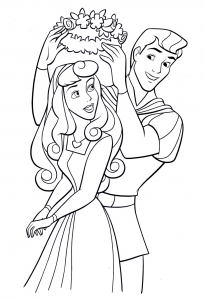 Coloring page sleeping beauty to color for children