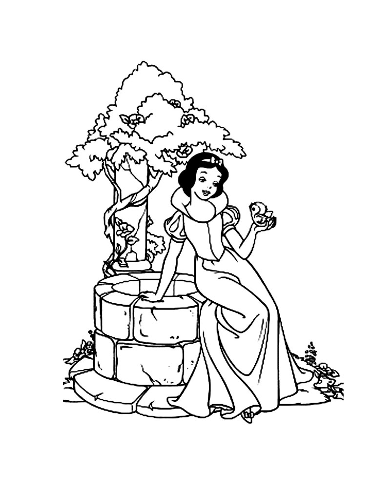 Free Snow White coloring page to download, for children