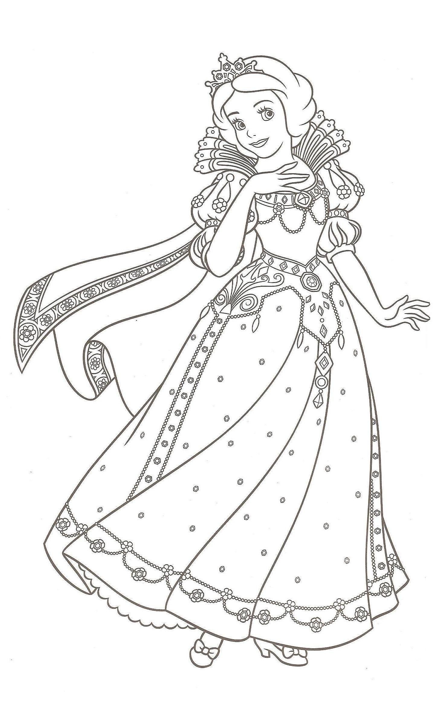 Free Snow White coloring page to print and color