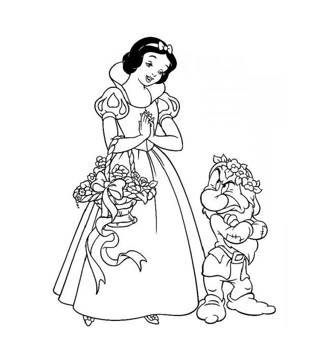 Snow White coloring page to download