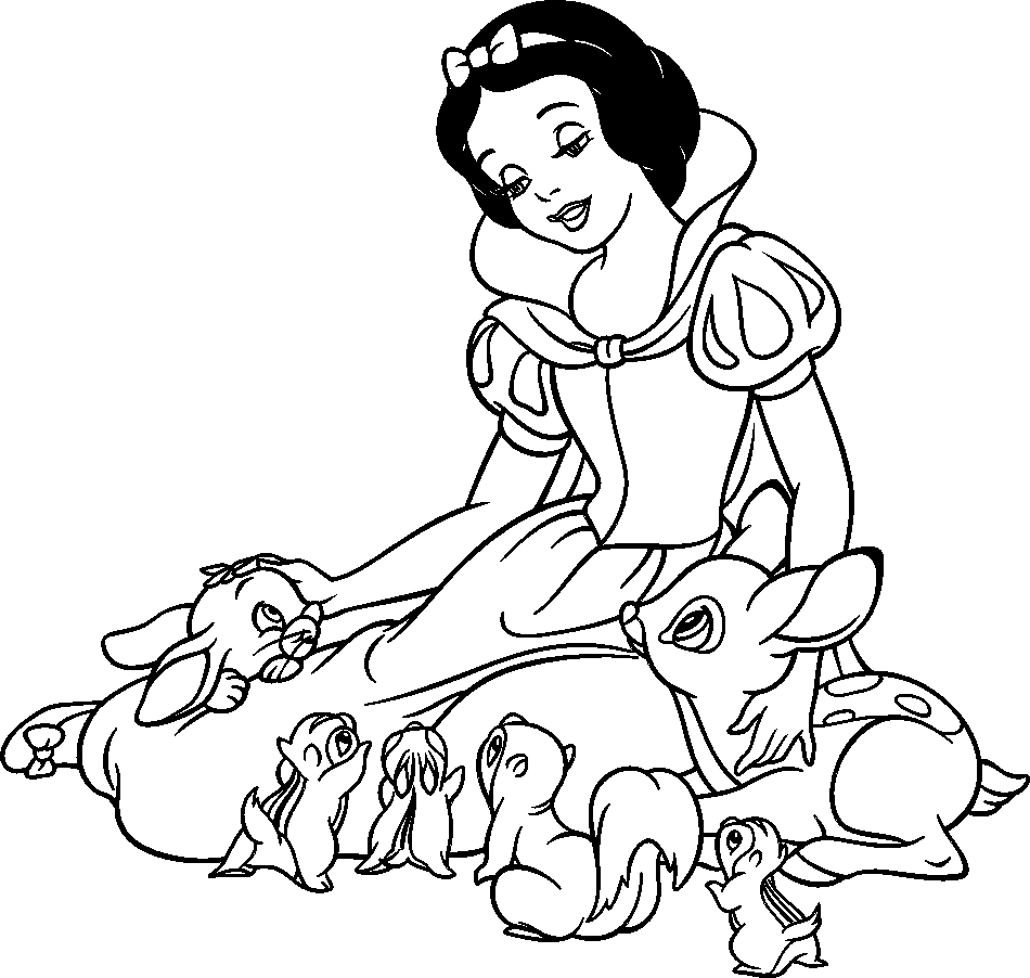 Coloring Page : Snow white for children Printable Coloring Page for Kids : Snow white for children