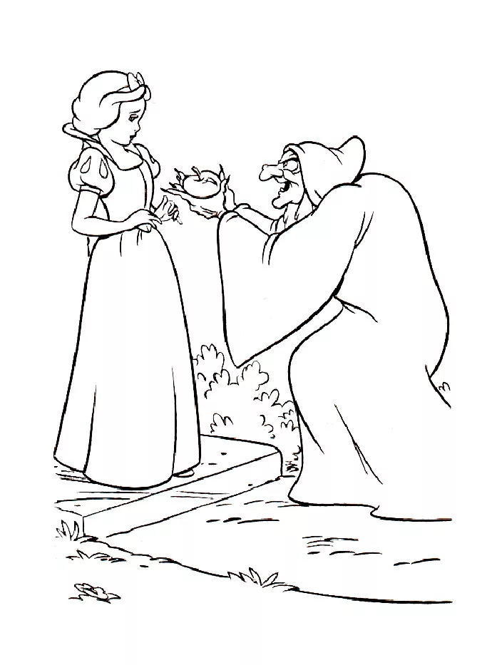 Snow white to download for free (Printable Coloring Page for Kids)