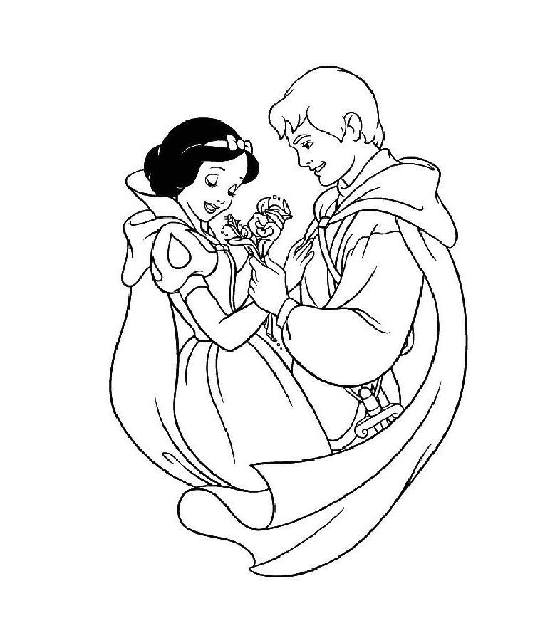 Simple Snow White coloring page for children