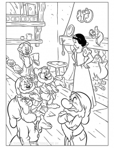 Coloring page snow white for children