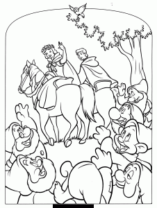 Coloring page snow white to color for kids