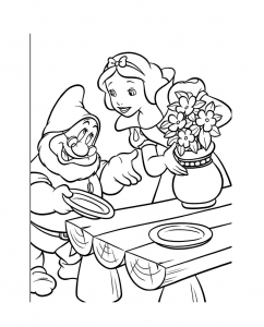 Coloring page snow white to color for children