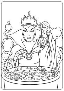 Snow White's Evil Queen prepares a poisoned apple   simple version