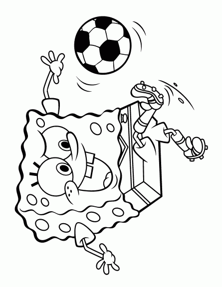 Sponge. Bob plays soccer!