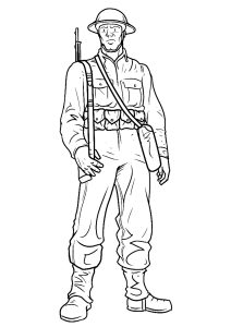 Printable Coloring Page for Kids : Standing soldier