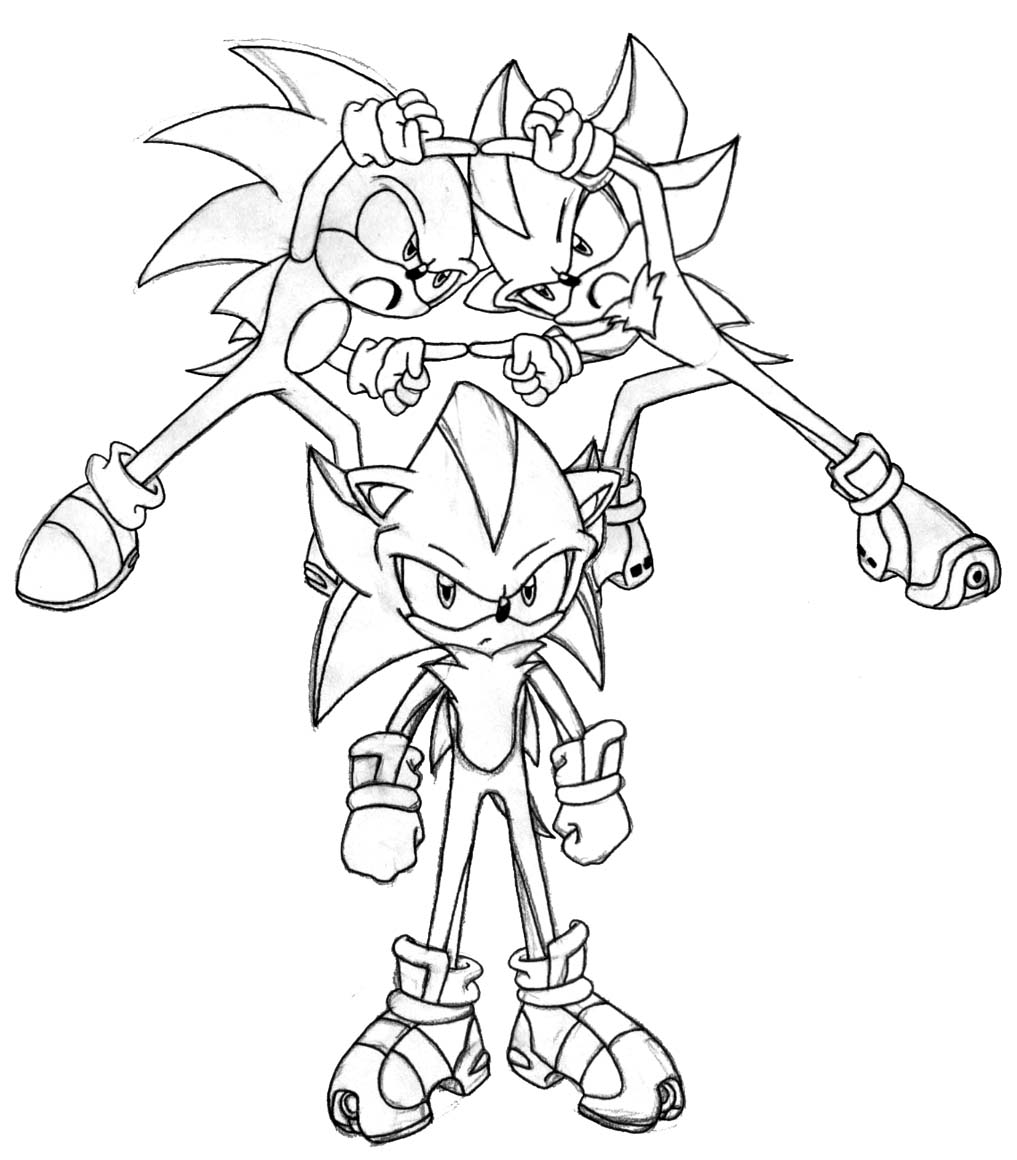 Dark Sonic Coloring Pages  Coloring pages, Cartoon coloring pages