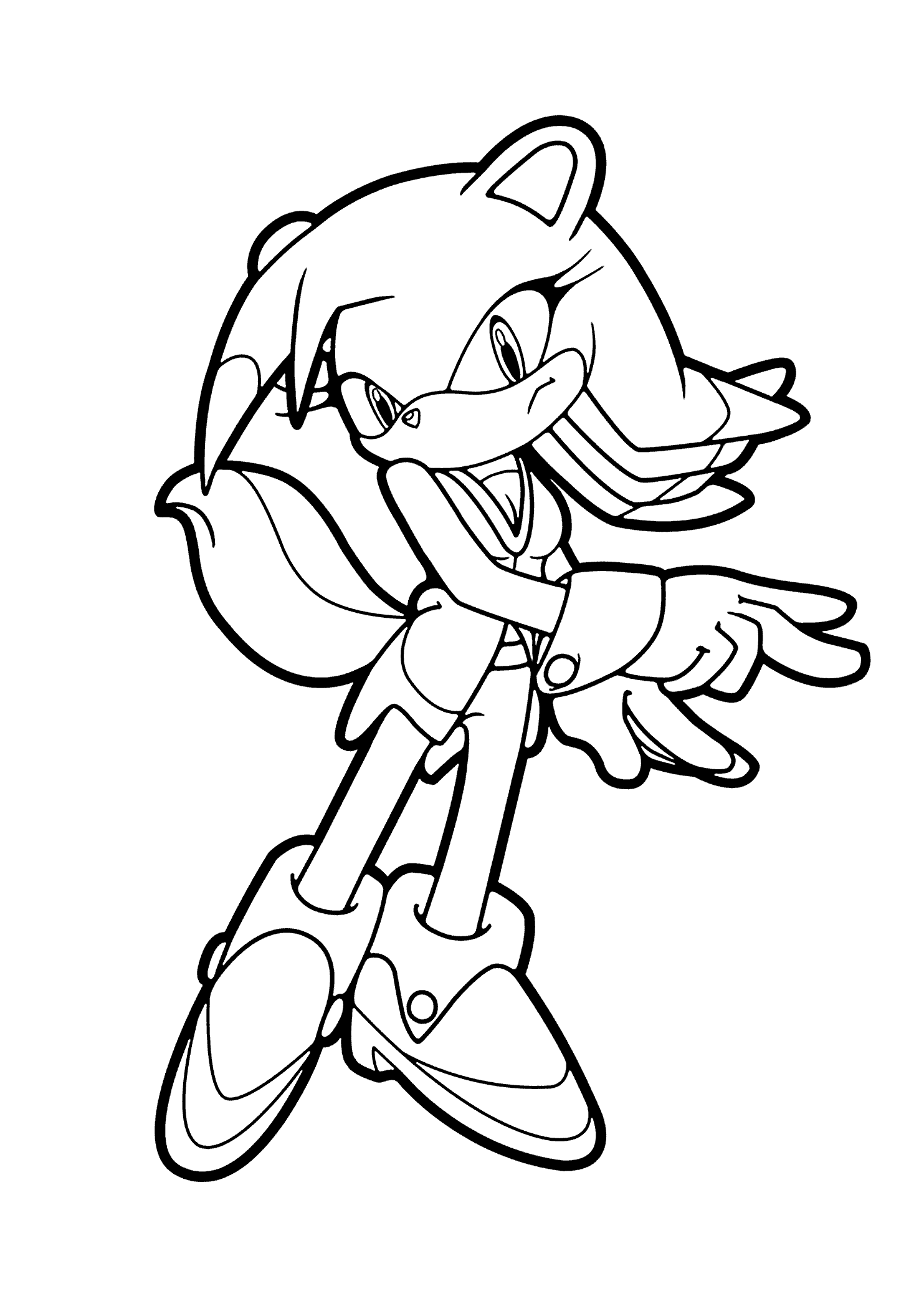Funny Sonic coloring page for kids