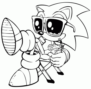Coloring page sonic to color for kids