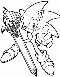 Coloring page sonic to color for children