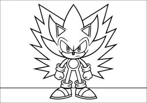 Sonic surrounded by an illuminating halo (Coloring Page)