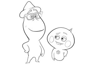 Joe Gardner's soul and 22 (Coloring Page)