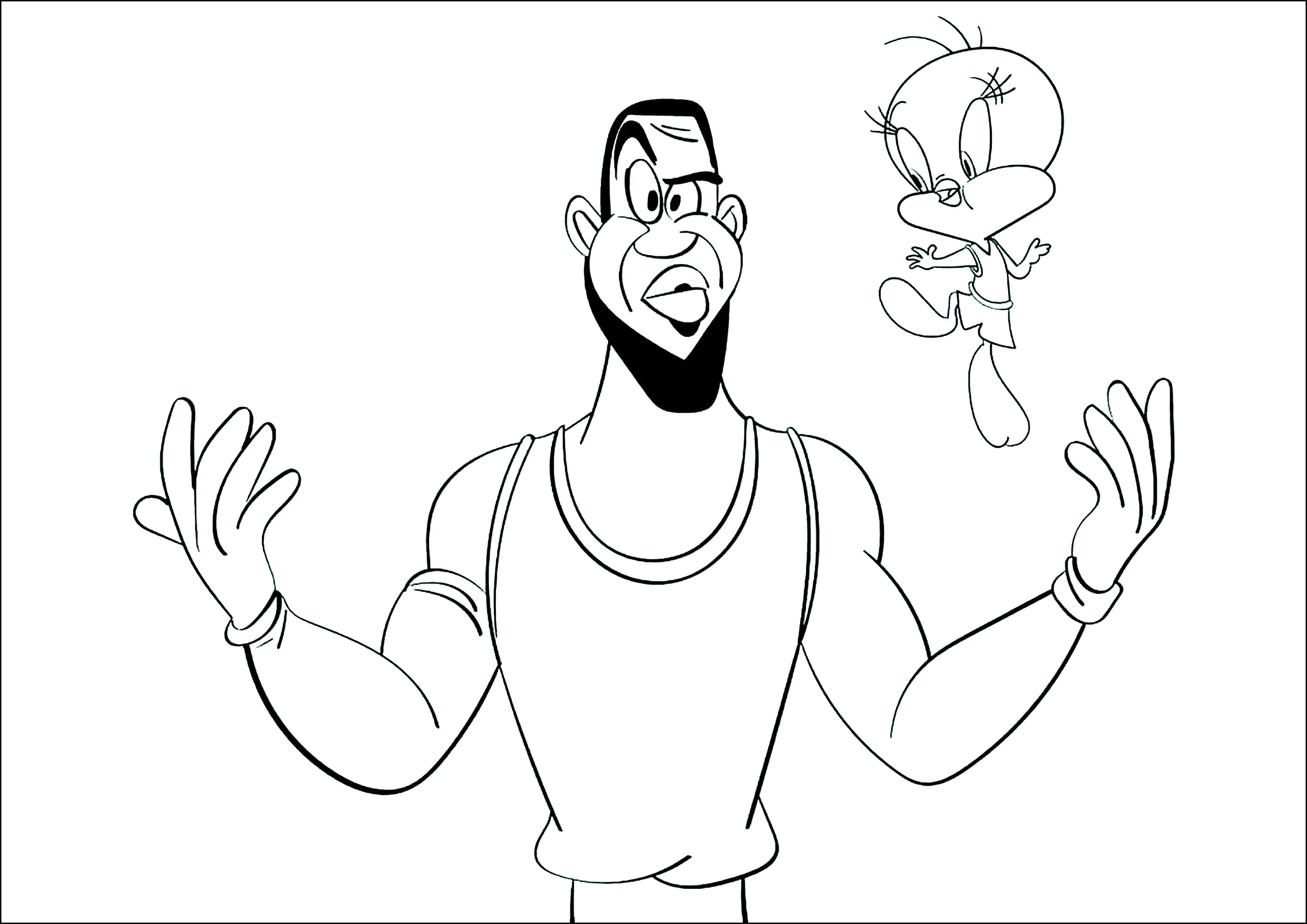 Space jam to download for free (Printable Coloring Page for Kids)
