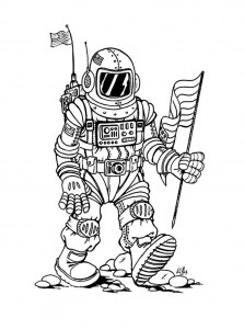 Coloring page space to print for free