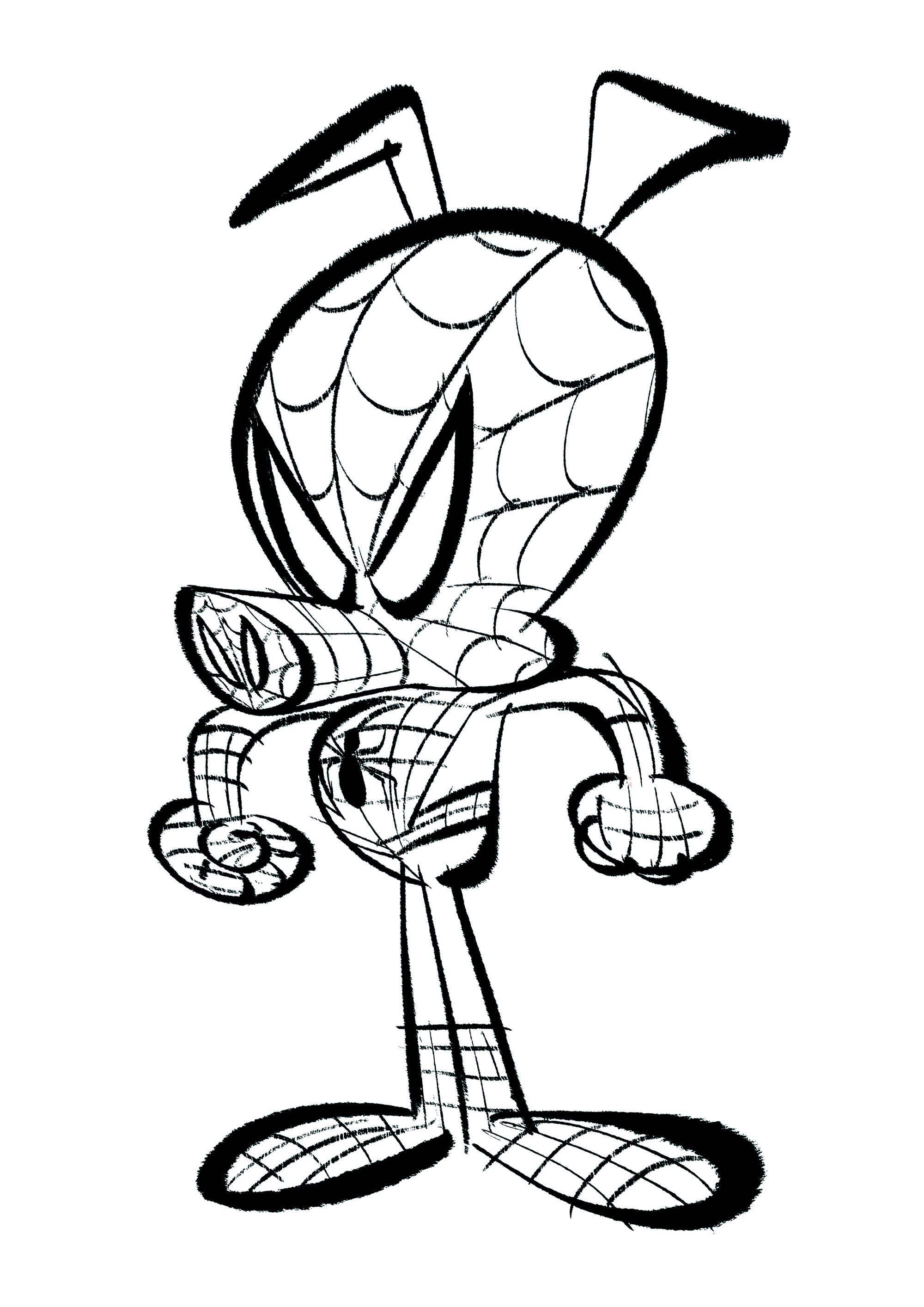 Spider-Man : Into the Spider-Verse Coloring Page : Spider Cochon dans Spider-Man Into the Spider Verse Printable Spider-Man : Into the Spider-Verse Coloring Page for Kids : Spider Cochon dans Spider-Man Into the Spider Verse