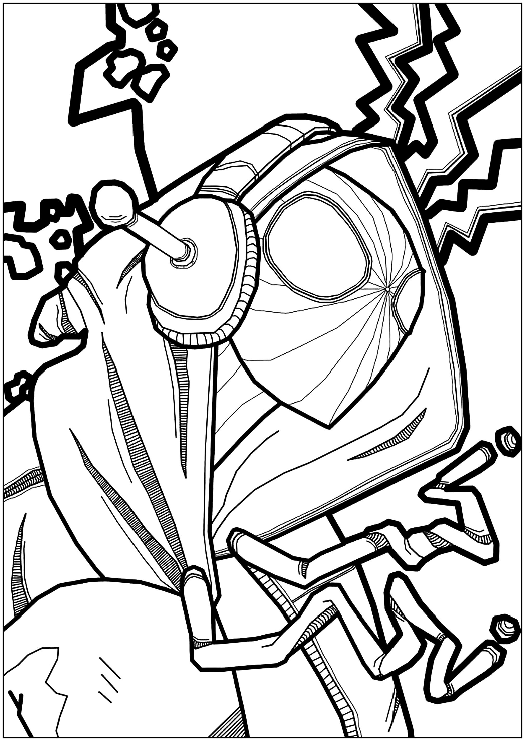 Spider-Man : Into the Spider-Verse : Original coloring pages with Miles Morales / Spider-Man Spider-Man : Into the Spider-Verse : Original coloring pages with Miles Morales / Spider-Man