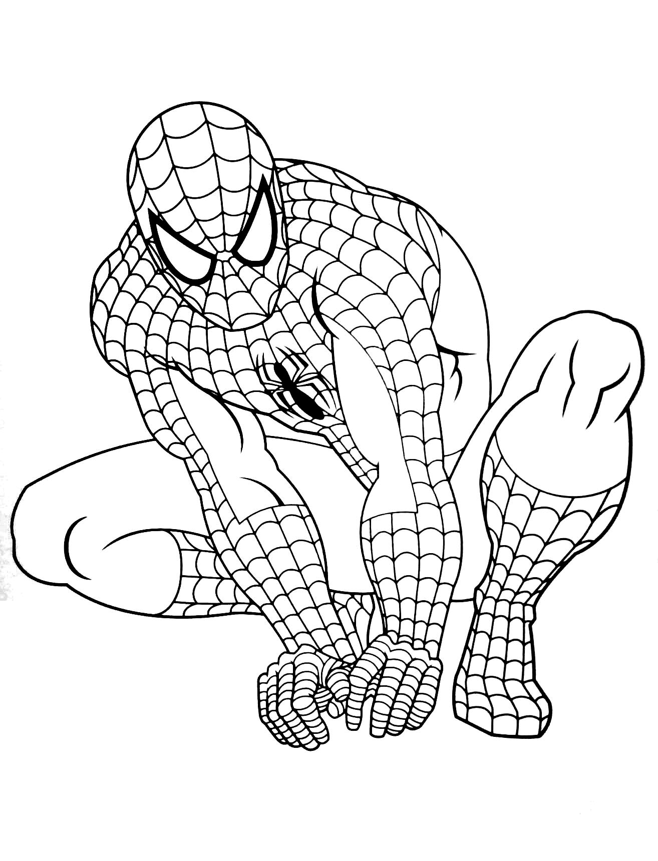 Simple Spiderman Coloring Pages For Kids