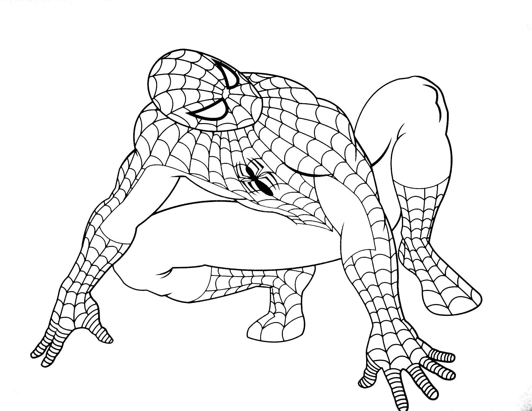 Easy free Spiderman coloring page to download, From the gallery