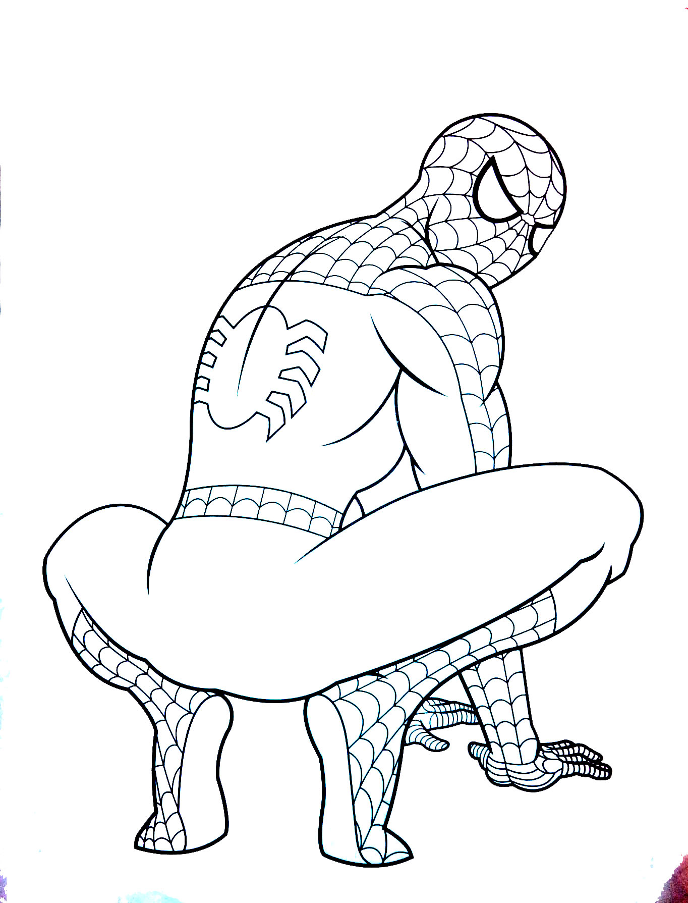 Spiderman image to color, easy for kids
