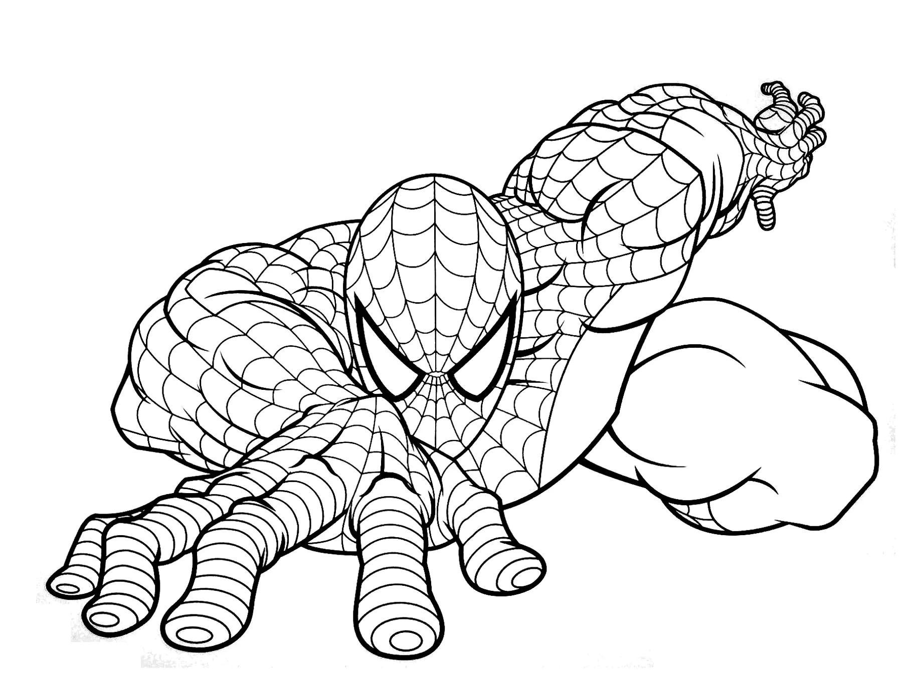 Free Spiderman drawing to print and color (Spider-Man)