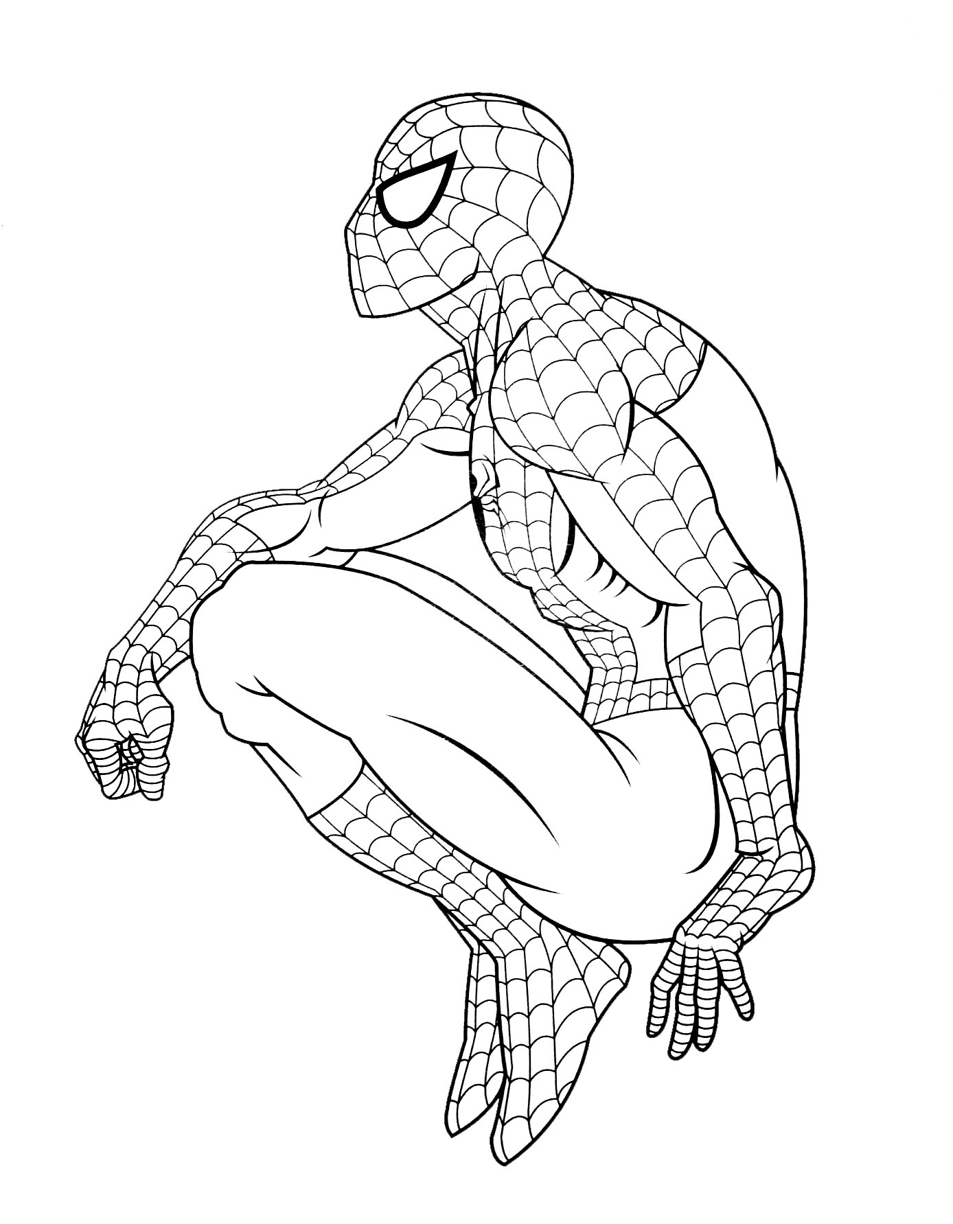 Spiderman image to color, easy for kids